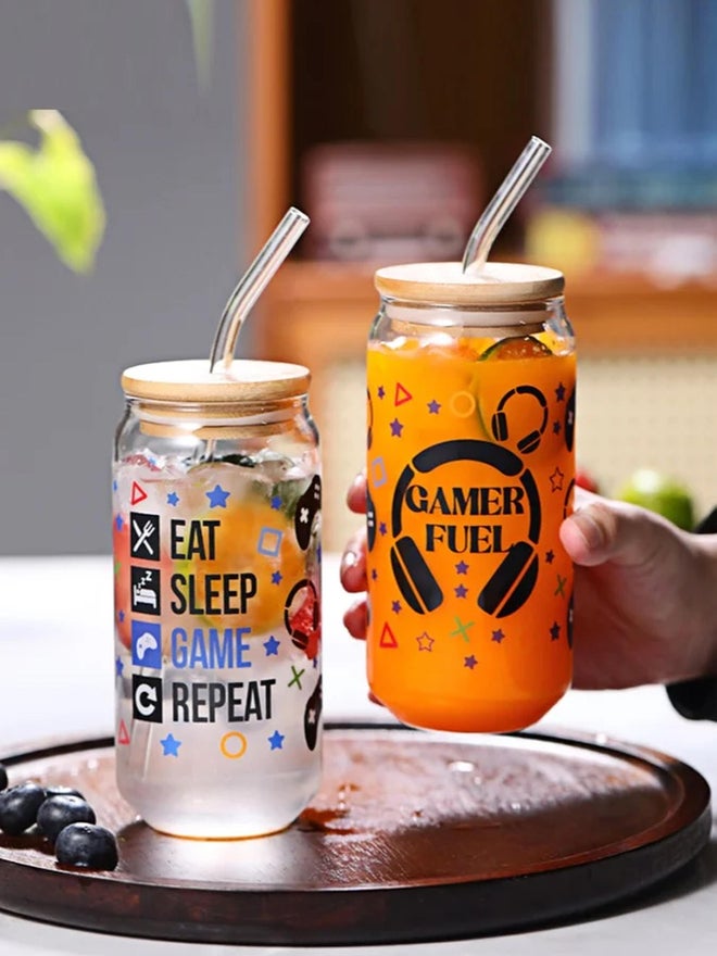 1CHASE Set of 2 - Gamer Sipper Glass, 550ml - Image 1